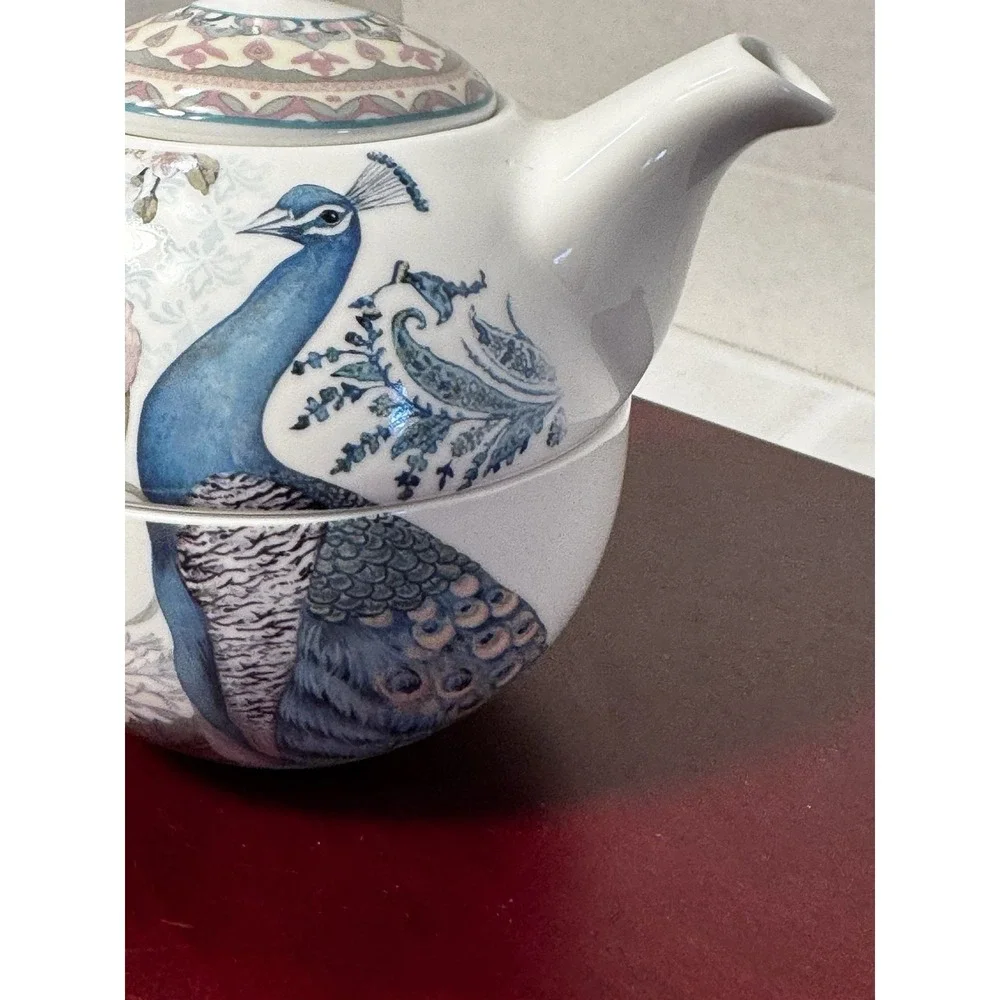 Delton Products Peacock Porcelain Tea for One Set  5.8